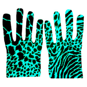 Teal Zebra Print Gloves Design