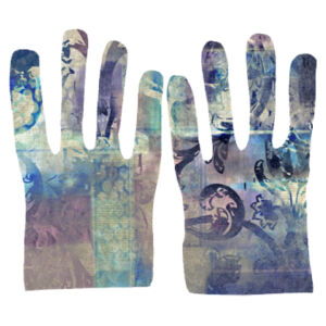 Grungy Floral Gloves Design